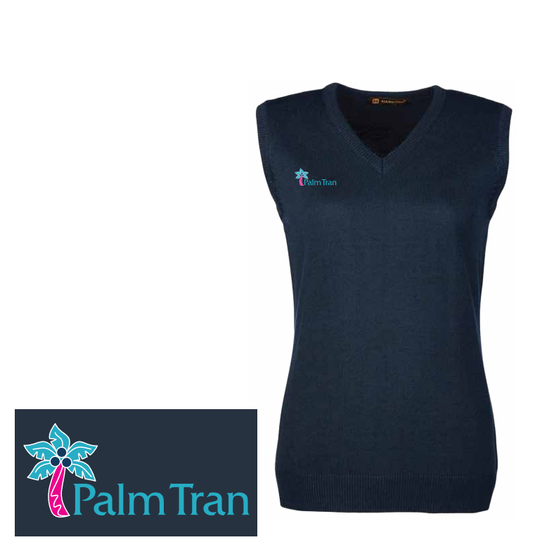 Harriton Ladies' V-Neck Sweater Vest - Bus Operator and Training